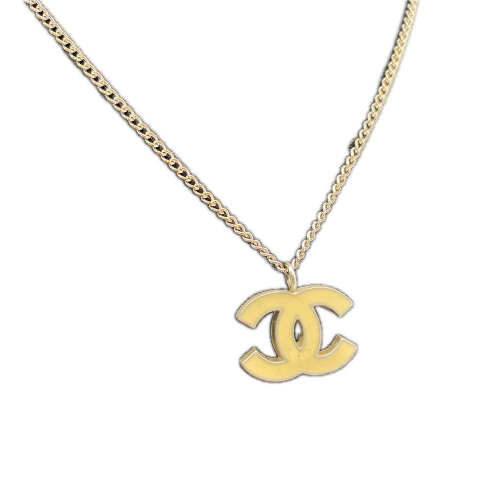 CHANEL Coco Mark Necklace, Silver/Ivory, SP, Women's